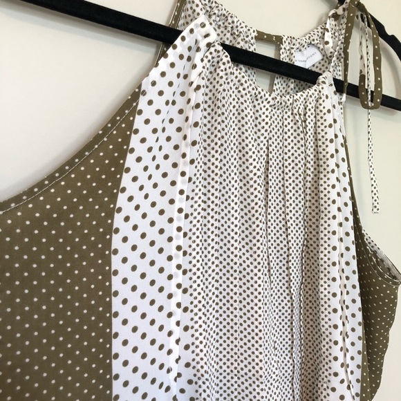 New York & Company Tops - Olive Polka Dot Tank
